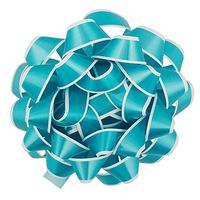 JAM PAPER Gift Bows - Medium - 5 1/2 Diameter - Blue with White Edge - Sold Individually