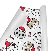 Gift Wrapping Paper Roll Christmas Hat Catfor Birthday,Holiday,Wedding,Baby Shower Gift Wrap - 3Rolls - 58inch x 23inch Per Roll