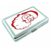 Perfection In Style Metal Silver Cigarette Case Vintage Christmas Design 012
