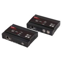 Basicolor 4K HDMI USB KVM Extender Over IP Over CAT5e/ CAT6, One to Many POE-328ft(100m), Receiver with USB 2.0 port4 Supper HD Lossless Ultralow Latency Audio/Video KVM Extender