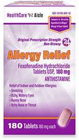 HealthCareAisle Allergy Relief Fexofenadine Hydrochloride Tablets, USP | 24 Hour Allergy Relief |180 mg| 180 Count