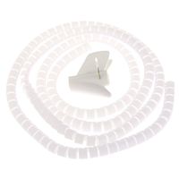 SELFON PE Spiral Cable Management Wire Wrap Cord Protector Cable Winder Clip Organizer For  Computer TV PC (White/2m Length/15mm Diameter)