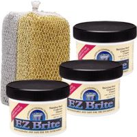 EZ Brite Stainless Steel & Chrome Cleaner / Polish 7oz - 3 Pack with Bonus 2 Pack Scrub Sponges