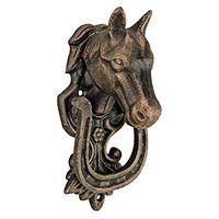 Design Toscano Horseshoe Stallion Foundry Cast Iron Horse Door Knocker, Gold