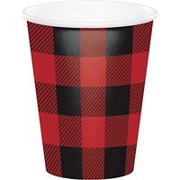 Creative Converting 321827 96 Count 9 oz Hot/Cold Paper Cups, Buffalo Plaid
