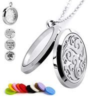 Aromatherapy Essential oil Diffuser Necklace Cloud Stainless Steel Diffuser Locket with 3 Different Charms