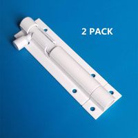 Runningfish 2 Pack White Solid Aluminium Slide Bolt Latch, Mini Door Barrel Bolts Latches, Security Gate Sliding Latch Lock (3.5 Inch, White Tone)