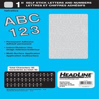 Headline Sign 31954 Stick-On Vinyl Letters and Numbers, Silver, 1-Inch