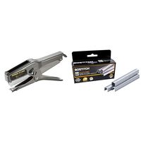 Bostitch Office B8 Heavy Duty 45 Sheet Plier Stapler, Full-Strip, Black (02245) &  B8 PowerCrown Staples, 0.375 Inch Leg, 45 Sheet Capacity, 5,000 Per Box (STCR21153/8)