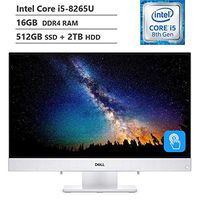 2019 Dell Inspiron 24 3480 All-in-One AIO Desktop Computer 23.8" FHD IPS Touch Display Intel Core i5-8265U, 16GB RAM, 512GB PCIe SSD+2TB HDD, HDMI, Multi-Card Reader, Wi-Fi, Bluetooth, Win10