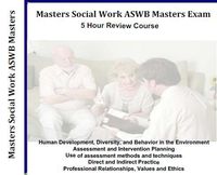Masters Social Work ASWB Masters Exam, 5 Hour, 5 Audio CDs Review Course, ASWB Social Work Boards Exams Review MSW (Mp3 version available upon request)