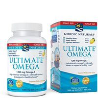 Nordic Naturals Ultimate Omega SoftGels - Concentrated Omega-3 Burpless Fish Oil Supplement with More DHA & EPA, Supports Heart Health, Brain Development and Overall Wellness*, Lemon Flavor, 90 Count
