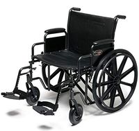 Everest & Jennings Traveler HD Wheelchair, Detachable Full Arms & Swingaway Footrests, 22" Seat, Silvervein Color