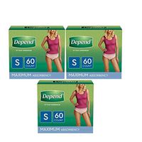 Depend FIT-Flex Incontinence Underwear for Women, Disposable, Maximum Absorbency, 44 Count (Packaging May Vary) (M, Blush - 2 Set) (Small (60 Count) - 3 Set)