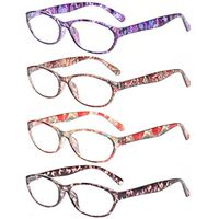 Reading Glasses Eyeglasses With Floral Design Fashion Readers for Women (4 Pack Mix Color, 0.5)