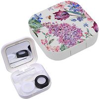 Portable Contact Lens Case Box Travel Kit Mirror + Bottle + Tweezers Container Holder [ Vintage Garden Watercolor Spring ]