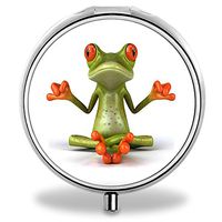 IMLONE Pill Organizer, Customized Frog Design Pill Boxes with 3 Components for Purse