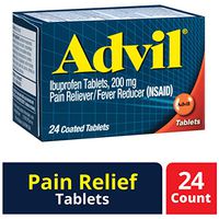 Advil (24 Count) Pain Reliever/Fever Reducer Coated Tablet, 200mg Ibuprofen, Temporary Pain Relief
