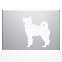 The Decal Guru I Love My Akita Decal Vinyl Sticker, 15" MacBook Pro (2015 & Older Models), White (1478-MAC-15P-W)