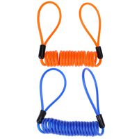 Reminder Cable,YOFUNTLE [2 Pack]Disc Lock Cable,Security Steel Wire Spring Reminder Rope for Scooter Motorcycle Motorbike Vehicle Baggage Helmet Lock,Antitheft Protection on Handlebar(Orange+Blue)