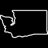 ANGDEST Washington MAP Outline (White) (Set of 2) Premium Waterproof Vinyl Decal Stickers for Laptop Phone Accessory Helmet Car Window Bumper Mug Tuber Cup Door Wall Decoration