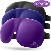 Eye Mask 3 Pack, OriHea 3D Plus Large Sleep Mask for Women& Men, Comfortable Eye Cover, Eye Shade, No Pressure for Eyes, Upgraded Nose Bridge Effectively Blocking Lights Black/Purple/Blue