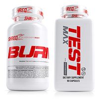 SHREDZ Six Pack Supplement Stack Combo for Men Build Lean Muscle, Burn Fat, Get Massive Results Fast (30 Day Supply)