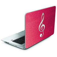 Skinit Decal Laptop Skin for Envy 17t - Originally Designed Pink Glitter Music Note Design