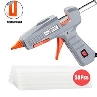 Hot Glue Gun, 30W High Temp Heavy Duty Mini Hot Melt Glue Gun Kit with 50pcs Refill Sticks(4.73'' x 0.27") for DIY Projects, Arts and Crafts, Home Quick Repairs & Sealing, Artistic Creation, Gray