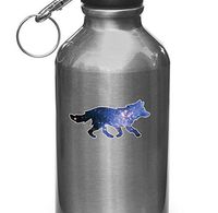 Yadda-Yadda Design Co. Cosmic Wolf - Spirit Animal - Vinyl Decal for Water Bottle | Thermos Vinyl Decal Copyright (3.5" w x 1.75" h) (Cosmic) (Small)