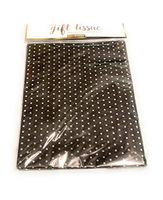 Premium Gift Tissue 20 Sheets 20” x 26” Black with White Polka dot