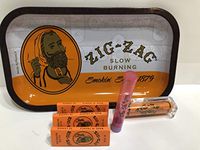 Zig Zag Orange Rolling Tray. Zig Zag Orange Paper 1 1/4 Rolling Papers (3 Packs), Zig Zag Cigarette Maker + doobtube.