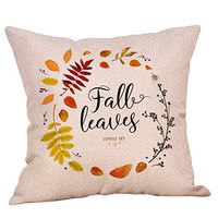 Indexshop Happy Fall Pumpkin Throw Pillow Cover Linen Decorative Pillowcase, Halloween Pattern Pillowcase Pillow Cover for Home Decor Pillowcases Thanksgiving Pillow Covers 18x18 Inches (J)