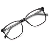 Gaoye Blue Light Blocking Glasses Women/Men, TR90 Ultralight Frame Anti Glare UV Filter Computer Gaming Glasses - GY1806 (Light Black/Transparent Lens)