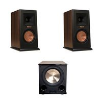 Klipsch 2 RP-150M Walnut Monitor Speakers, 1 BIC/Acoustech Platinum Series PL-200 II Subwoofer