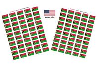 Made in USA! 100 Country Flag 1.5" x 1" Self Adhesive World Flag Scrapbook Stickers, Two Sheets of 50, 100 International Sticker Decal Flags Total (Vanuatu)