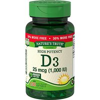 Vitamin D3 1000 IU | 130 Softgels | High Potency D | Non-GMO, Gluten Free, Soy Free | by Nature's Truth
