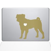 The Decal Guru I Love My Pug Decal Vinyl Sticker, 15" MacBook Pro (2015 & Older Models), Gold (1487-MAC-15P-G)