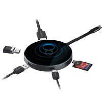 FIRBELY 7 in 1 Multi-Functional USB C Hub Wireless Charger 4 K HDMI Adapter SD & TF Card Reader 2-Ports USB 3.0 with Charging Port 4K for iPhone X/8 Plus Nexue 7 2nd Gen Galaxy S7/S6