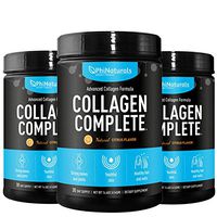 Hydrolyzed Collagen Complete Protein Powder – (Pack of 3) Kosher and Grass Fed Beef | Non-GMO Paleo & Keto Diet Friendly | Anti Aging Peptides | Bone Joints Support | Organic Supplement [Citrus]
