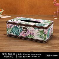 T-ZJHC European Creative Retro Tissue Box Home Room Bedroom Napkin Tray Living Room Coffee Table Storage, Long - Purple Turtle Back Bamboo