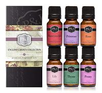 English Garden Set of 6 Fragrance Oils - Premium Grade Scented Oil - 10ml - Rose, Honeysuckle, Thyme, Primrose, Lily, Peonies