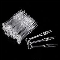 Dealglad 100pcs Transparent Plastic Disposable Fruit Cake Fork
