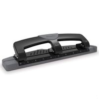 Swingline 3 Hole Punch, Hole Puncher, SmartTouch, 12 Sheet Punch Capacity, Low Force, Black/Gray (74134)