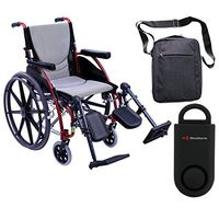 Karman S-Ergo 115 Ultra Lightweight Ergonomic Wheelchair | Seat Size 18" X 17" | Upgraded to Elevating Legrests | Fixed Wheels and Mag Wheels in Red & Free Black Safety Alarm!