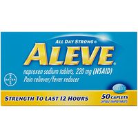 Aleve Caplets, Naproxen Sodium 220 mg (NSAID), Pain Reliever/Fever Reducer, #1 Orthopedic Surgeon Recommended, 50 Count