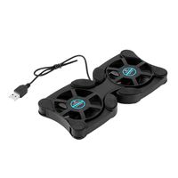 USB Double Fans Port Mini Portable Octopus Notebook Fan Cooler Cooling Pad for 14 inch Laptop with LED Light