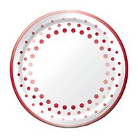 Creative Converting 317994 Sparkle and Shine Ruby 8-Count 10-Inch Paper Banquet Plates, Foil