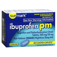 Sunmark Ibuprofen Pm Coated, 40 tabs by Sunmark (Pack of 2)