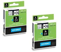 DYMO 41913 D1 Tape Cartridge for Dymo Label Makers, Created Specifically for Your LabelManager and LabelWriter Duo Label Makers, 3/8-inch x 23 Feet, Black on White, Pack of 2